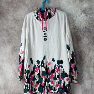 Nike Floral Camo Long Sleeve Dress - Cream, Pink, Green Hoodie Dress